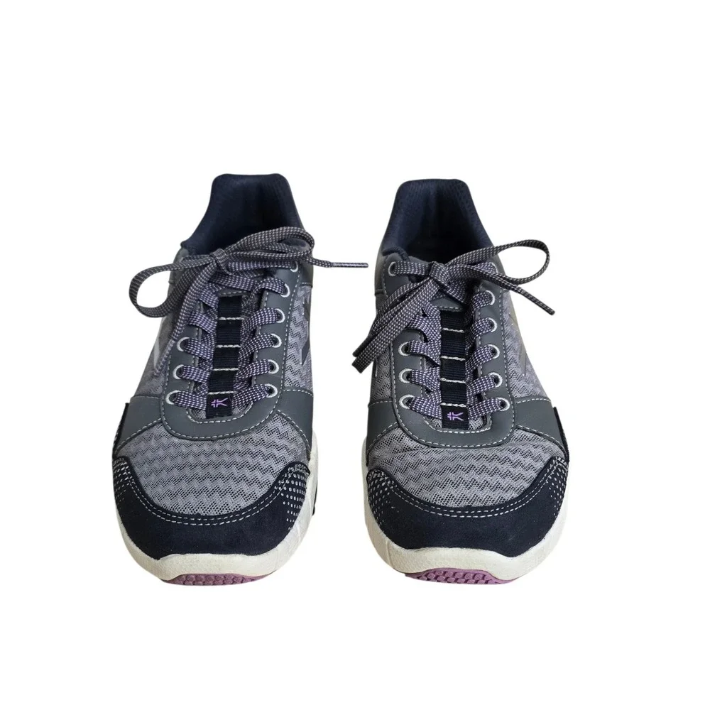 Kuru Quantum Womens Size 7.5 Gray Purple Mesh Athletic Walking Sneakers Gorpcore